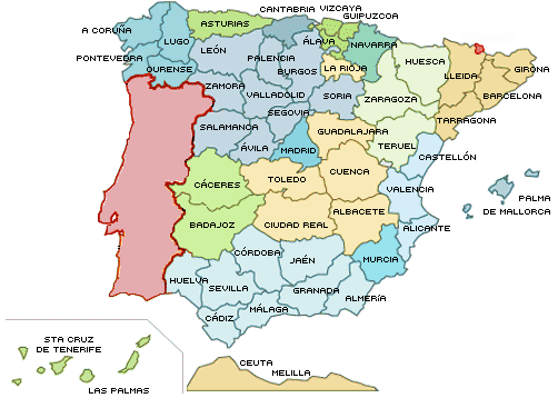 mapa de españa por provincias