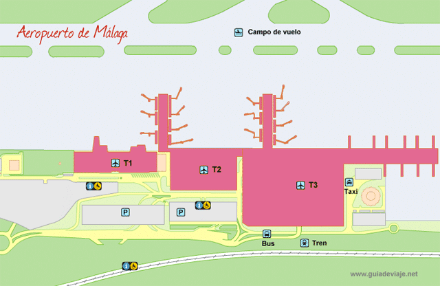 plano del aeropuerto de Málaga