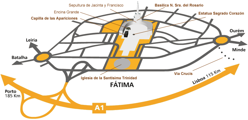 Map Of Fatima Shrine Portugal