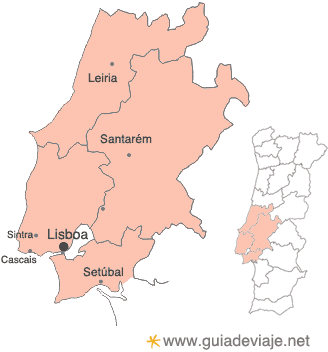 Mapa Región Lisboa de Portugal